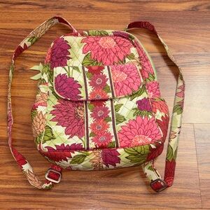 Vera Bradley Pink and Green Floral Backpack